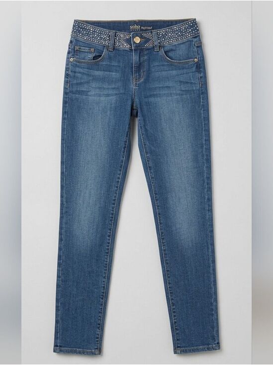 Soho Denim - Soho Dark Blue Skinny Jeans with Studded Waist